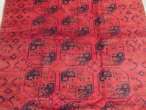 ANTIQUE AFGHAN ERSARI CARPET WARM RED COLOUR CLASSIC DESIGN CIRCA 1920 - ADDITIONAL PHOTO 3