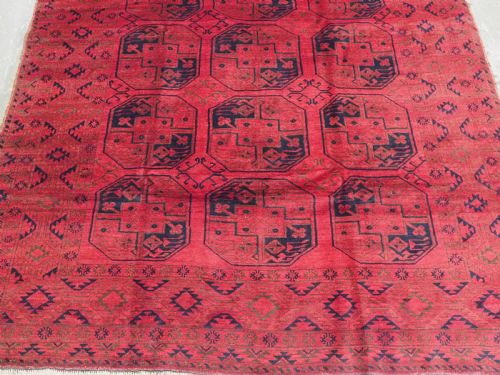 ANTIQUE AFGHAN ERSARI CARPET WARM RED COLOUR CLASSIC DESIGN CIRCA 1920 - ADDITIONAL PHOTO 4