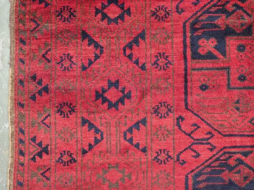 ANTIQUE AFGHAN ERSARI CARPET WARM RED COLOUR CLASSIC DESIGN CIRCA 1920 - ADDITIONAL PHOTO 5