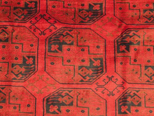 ANTIQUE AFGHAN ERSARI CARPET WARM RED COLOUR CLASSIC DESIGN CIRCA 1920 - ADDITIONAL PHOTO 8