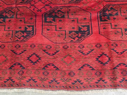 ANTIQUE AFGHAN ERSARI CARPET WARM RED COLOUR CLASSIC DESIGN CIRCA 1920 - ADDITIONAL PHOTO 9