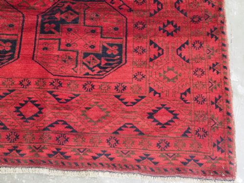 ANTIQUE AFGHAN ERSARI CARPET WARM RED COLOUR CLASSIC DESIGN CIRCA 1920 - ADDITIONAL PHOTO 10