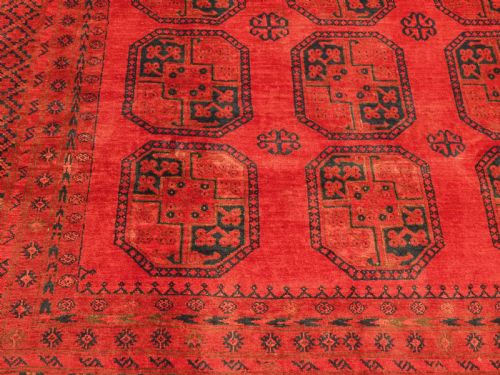 ANTIQUE AFGHAN VILLAGE CARPET WITH ERSARI TURKMEN DESIGN CIRCA 1920 - ADDITIONAL PHOTO 9