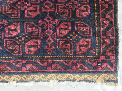 ANTIQUE BALUCH SADDLE BAG FACE WITH 'TILE' DESIGN CIRCA 1900 - ADDITIONAL PHOTO 4