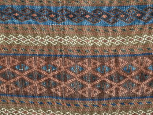 ANTIQUE BALUCH STORAGE BAG WITH ORIGINAL BACK BANDED WEFT WORK DESIGN CIRCA 1900 - ADDITIONAL PHOTO 4