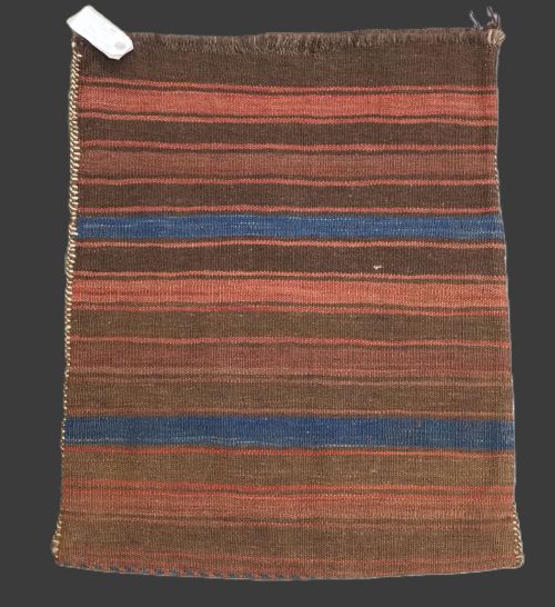 ANTIQUE BALUCH STORAGE BAG WITH ORIGINAL BACK BANDED WEFT WORK DESIGN CIRCA 1900 - ADDITIONAL PHOTO 7