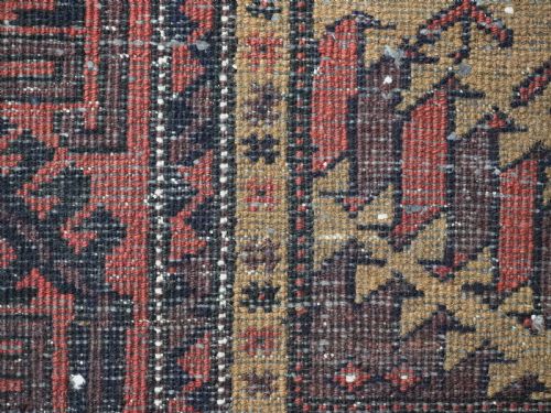 ANTIQUE BALUCH RUG WITH CAMEL GROUND 3 LATCH HOOK MEDALLION DESIGN CIRCA 190020 - ADDITIONAL PHOTO 13