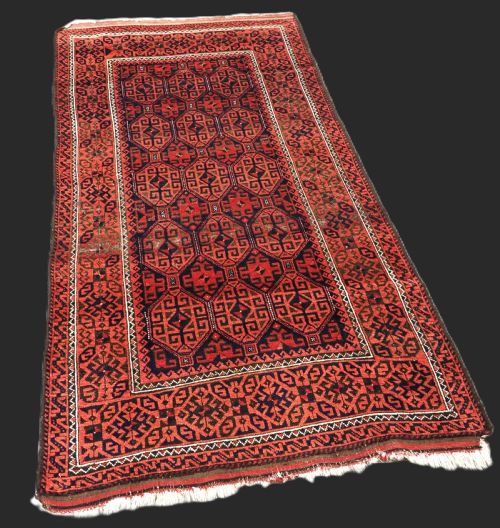 ANTIQUE BAHLULI BALUCH RUG TURKMEN INSPIRED DESIGN CIRCA 1880 - ADDITIONAL PHOTO 1