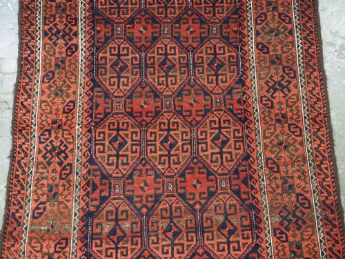 ANTIQUE BAHLULI BALUCH RUG TURKMEN INSPIRED DESIGN CIRCA 1880 - ADDITIONAL PHOTO 3