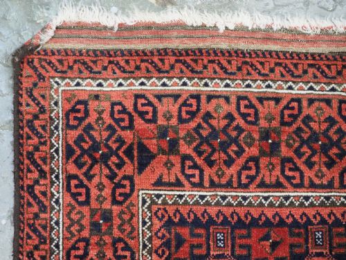 ANTIQUE BAHLULI BALUCH RUG TURKMEN INSPIRED DESIGN CIRCA 1880 - ADDITIONAL PHOTO 5