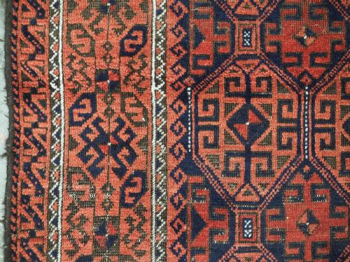 ANTIQUE BAHLULI BALUCH RUG TURKMEN INSPIRED DESIGN CIRCA 1880 - ADDITIONAL PHOTO 6