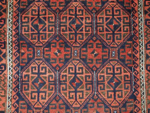 ANTIQUE BAHLULI BALUCH RUG TURKMEN INSPIRED DESIGN CIRCA 1880 - ADDITIONAL PHOTO 8