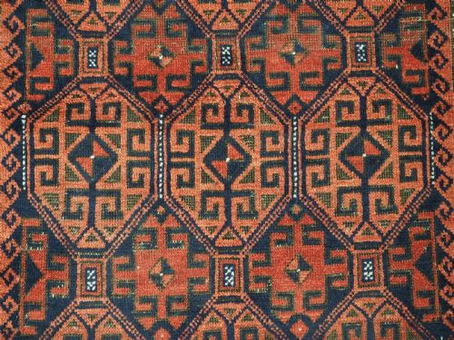 ANTIQUE BAHLULI BALUCH RUG TURKMEN INSPIRED DESIGN CIRCA 1880 - ADDITIONAL PHOTO 9