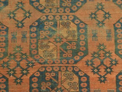 ANTIQUE ERSARI TURKMEN MAIN CARPET GOOD EARLY EXAMPLE WITH WEAR CIRCA 185070 - ADDITIONAL PHOTO 8