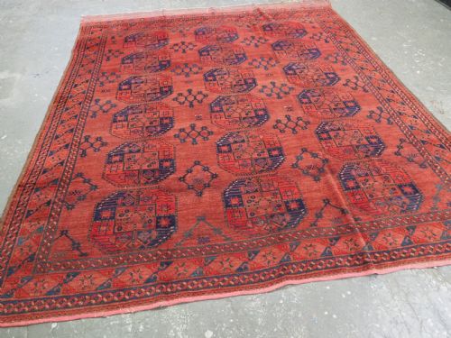 ANTIQUE ERSARI TURKMEN MAIN CARPET NORTHERN AFGHANISTAN CIRCA 1890 - ADDITIONAL PHOTO 1