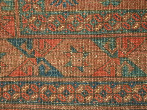 ANTIQUE ERSARI TURKMEN MAIN CARPET NORTHERN AFGHANISTAN CIRCA 1890 - ADDITIONAL PHOTO 9