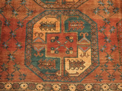 ANTIQUE NORTHERN AFGHAN ERSARI TURKMEN CARPET EXCELLENT CONDITION CIRCA 1900 - ADDITIONAL PHOTO 9