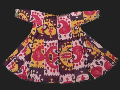 Antique Uzbek Silk Ikat Gentlemans Coat 'Khalat' Bukhara Region, Circa 1880.