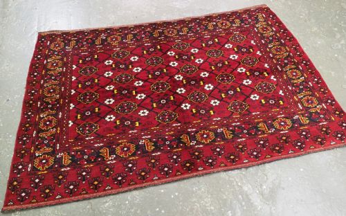 fig 1. ANTIQUE BESHIR TURKMEN CHUVAL FACE WITH 'MINA KHANI' DESIGN, (1 OF A PAIR), VERY LARGE SIZE, CIRCA 1900/20.