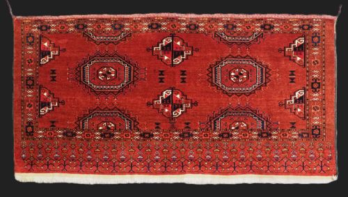 Antique Ersari Turkmen Chuval Face of Unusual Design & Large Size, Late 19th Century.