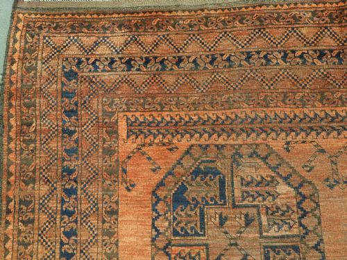 ANTIQUE AFGHAN ERSARI TURKMEN CARPET LARGE COUNTRY HOUSE SIZE CIRCA 1900 - ADDITIONAL PHOTO 4