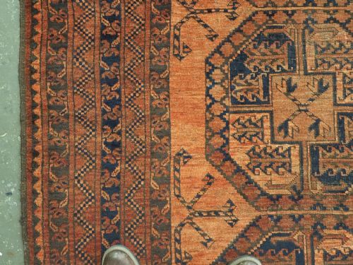 ANTIQUE AFGHAN ERSARI TURKMEN CARPET LARGE COUNTRY HOUSE SIZE CIRCA 1900 - ADDITIONAL PHOTO 6