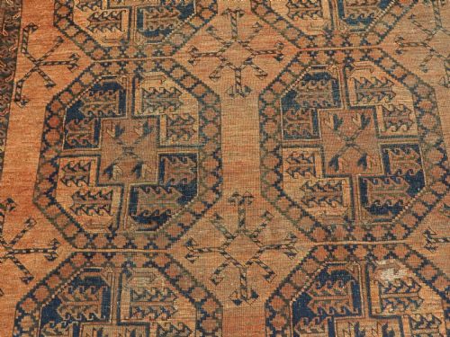 ANTIQUE AFGHAN ERSARI TURKMEN CARPET LARGE COUNTRY HOUSE SIZE CIRCA 1900 - ADDITIONAL PHOTO 8