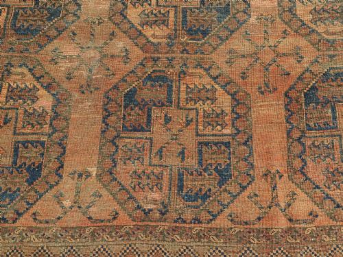 ANTIQUE AFGHAN ERSARI TURKMEN CARPET LARGE COUNTRY HOUSE SIZE CIRCA 1900 - ADDITIONAL PHOTO 10
