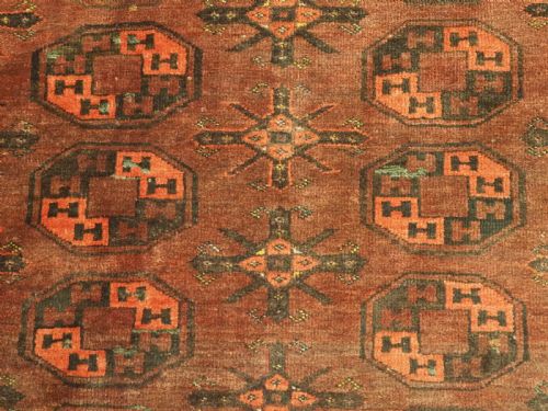 ANTIQUE AFGHAN KIZIL AYAK TURKMEN CARPET OF GOOD ROOM SIZE CIRCA 1900 - ADDITIONAL PHOTO 8