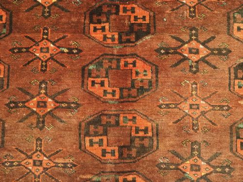 ANTIQUE AFGHAN KIZIL AYAK TURKMEN CARPET OF GOOD ROOM SIZE CIRCA 1900 - ADDITIONAL PHOTO 9