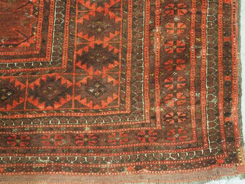 ANTIQUE AFGHAN KIZIL AYAK TURKMEN CARPET OF GOOD ROOM SIZE CIRCA 1900 - ADDITIONAL PHOTO 11