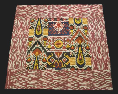 Antique Uzbek Silk Ikat Panel, Ideal Wall Hanging or Cover. Circa 1900.