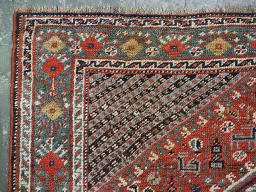 ANTIQUE TRIBAL KHAMSEH RUG WITH POMEGRANATE DESIGN VERY SWEET SMALL RUG CIRCA 1900 - ADDITIONAL PHOTO 5