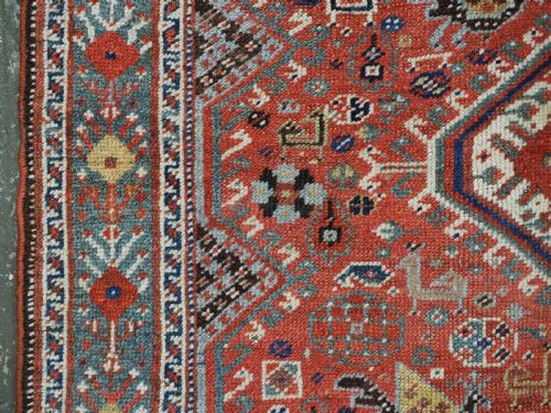 ANTIQUE TRIBAL KHAMSEH RUG WITH POMEGRANATE DESIGN VERY SWEET SMALL RUG CIRCA 1900 - ADDITIONAL PHOTO 6