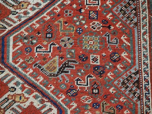 ANTIQUE TRIBAL KHAMSEH RUG WITH POMEGRANATE DESIGN VERY SWEET SMALL RUG CIRCA 1900 - ADDITIONAL PHOTO 11