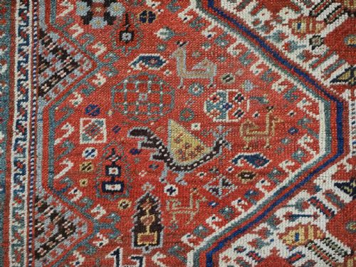ANTIQUE TRIBAL KHAMSEH RUG WITH POMEGRANATE DESIGN VERY SWEET SMALL RUG CIRCA 1900 - ADDITIONAL PHOTO 12