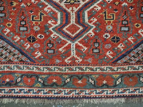ANTIQUE TRIBAL KHAMSEH RUG WITH POMEGRANATE DESIGN VERY SWEET SMALL RUG CIRCA 1900 - ADDITIONAL PHOTO 14