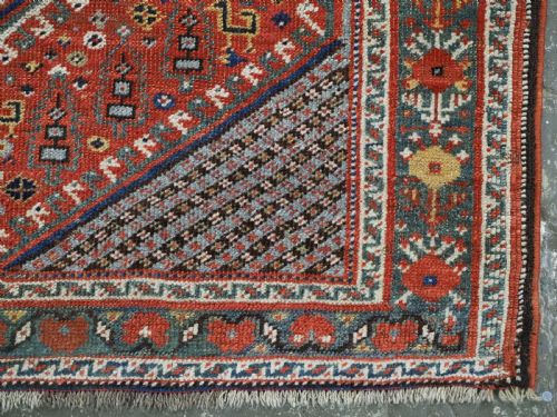 ANTIQUE TRIBAL KHAMSEH RUG WITH POMEGRANATE DESIGN VERY SWEET SMALL RUG CIRCA 1900 - ADDITIONAL PHOTO 15