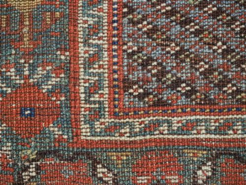 ANTIQUE TRIBAL KHAMSEH RUG WITH POMEGRANATE DESIGN VERY SWEET SMALL RUG CIRCA 1900 - ADDITIONAL PHOTO 16