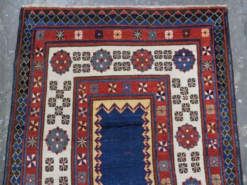 ANTIQUE CAUCASIAN TALISH LONG RUG WITH BLUE GROUND OUTSTANDING CONDITION AND COLOUR CIRCA 1880 - ADDITIONAL PHOTO 2