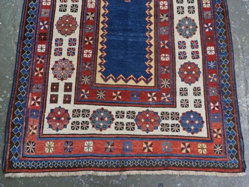 ANTIQUE CAUCASIAN TALISH LONG RUG WITH BLUE GROUND OUTSTANDING CONDITION AND COLOUR CIRCA 1880 - ADDITIONAL PHOTO 5