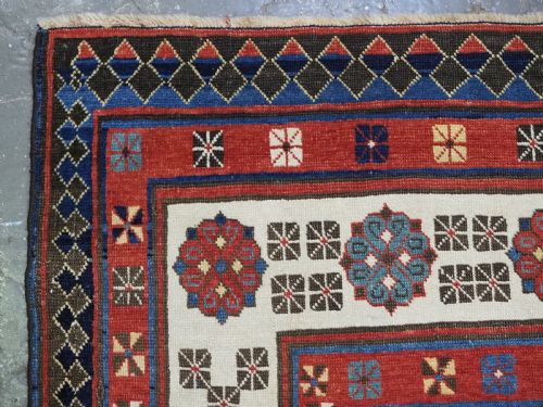 ANTIQUE CAUCASIAN TALISH LONG RUG WITH BLUE GROUND OUTSTANDING CONDITION AND COLOUR CIRCA 1880 - ADDITIONAL PHOTO 6