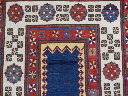 ANTIQUE CAUCASIAN TALISH LONG RUG WITH BLUE GROUND OUTSTANDING CONDITION AND COLOUR CIRCA 1880 - ADDITIONAL PHOTO 8