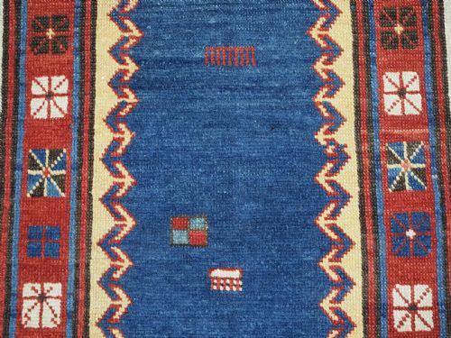 ANTIQUE CAUCASIAN TALISH LONG RUG WITH BLUE GROUND OUTSTANDING CONDITION AND COLOUR CIRCA 1880 - ADDITIONAL PHOTO 10