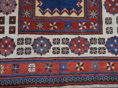 ANTIQUE CAUCASIAN TALISH LONG RUG WITH BLUE GROUND OUTSTANDING CONDITION AND COLOUR CIRCA 1880 - ADDITIONAL PHOTO 11