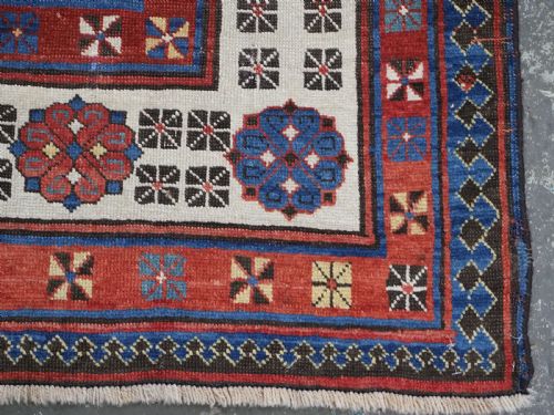 ANTIQUE CAUCASIAN TALISH LONG RUG WITH BLUE GROUND OUTSTANDING CONDITION AND COLOUR CIRCA 1880 - ADDITIONAL PHOTO 12