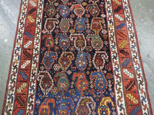 ANTIQUE CAUCASIAN GENDJE KAZAK RUNNER WITH COLOURFUL BOTEH DESIGN CIRCA 1900 - ADDITIONAL PHOTO 4