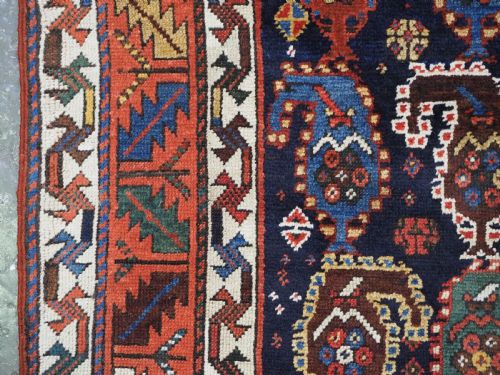 ANTIQUE CAUCASIAN GENDJE KAZAK RUNNER WITH COLOURFUL BOTEH DESIGN CIRCA 1900 - ADDITIONAL PHOTO 7