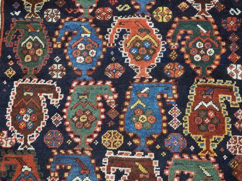 ANTIQUE CAUCASIAN GENDJE KAZAK RUNNER WITH COLOURFUL BOTEH DESIGN CIRCA 1900 - ADDITIONAL PHOTO 11