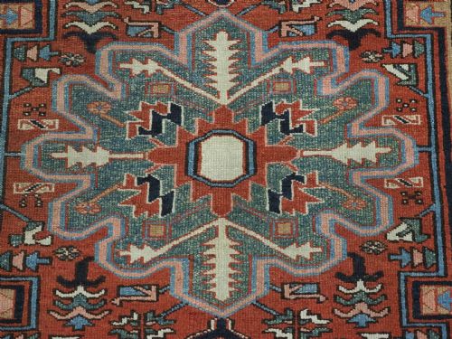 ANTIQUE PERSIAN HERIZ RUG OF SCARCE SMALL SIZE SMALL MEDALLION WITH SUPERB COLOUR CIRCA 190020 - ADDITIONAL PHOTO 10